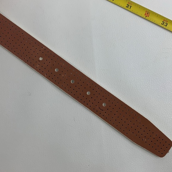 Nike White leather perforated Belt with Silver Swoosh Buckle Adjustable XS NEW main image 6